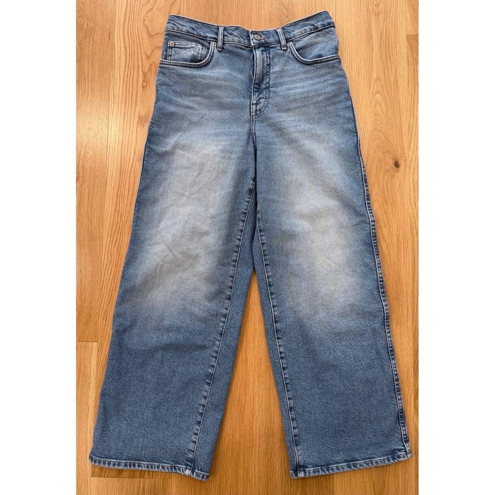 J.Crew Everyday Wide-Leg Ankle High Rise Semi-Stretch Jeans Bangkok Wash Sz 27